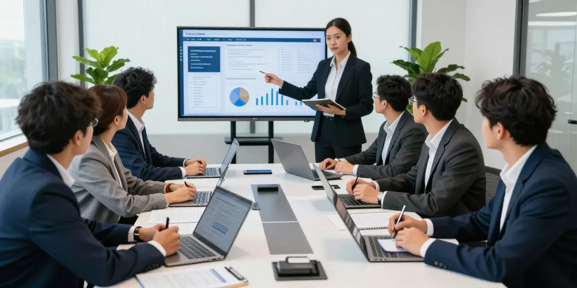 Team discussing document fraud detection strategies in a modern office environment, showcasing technology and collaboration.